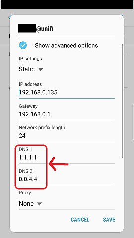 Android ошибка dns неизвестный узел