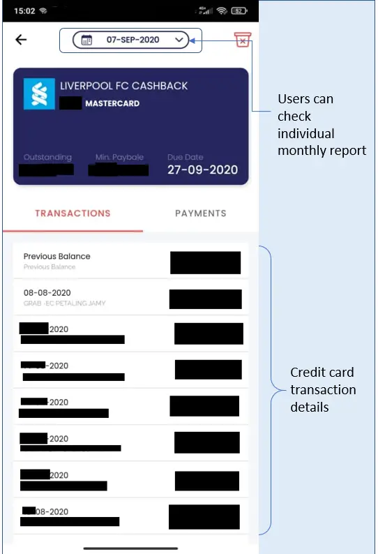 credit card transaction records