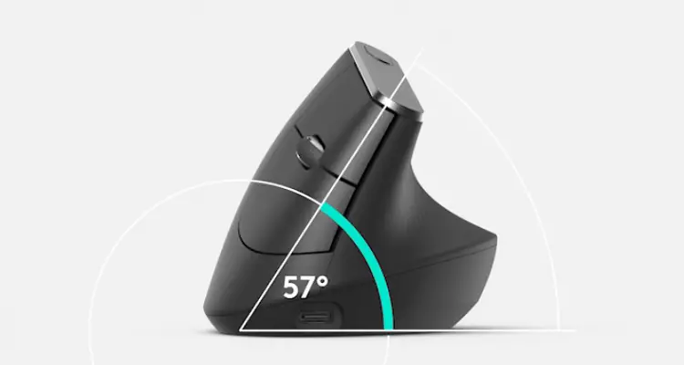 Logitech MX Vertical Mouse 57 degree tilt