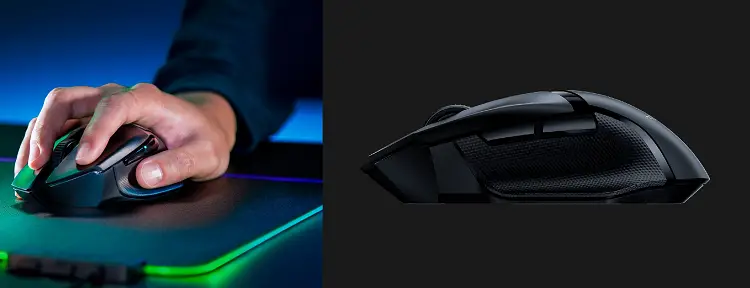 Razer Basilisk X Hyperspeed side view with thumb rest