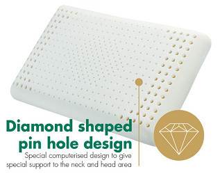Getha Classic Award S Latex Pillow's  diamond-shaped pin hole design
