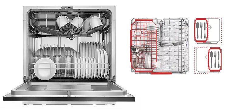 Toshiba DW-08T1 Dishwasher top rack and lower rack