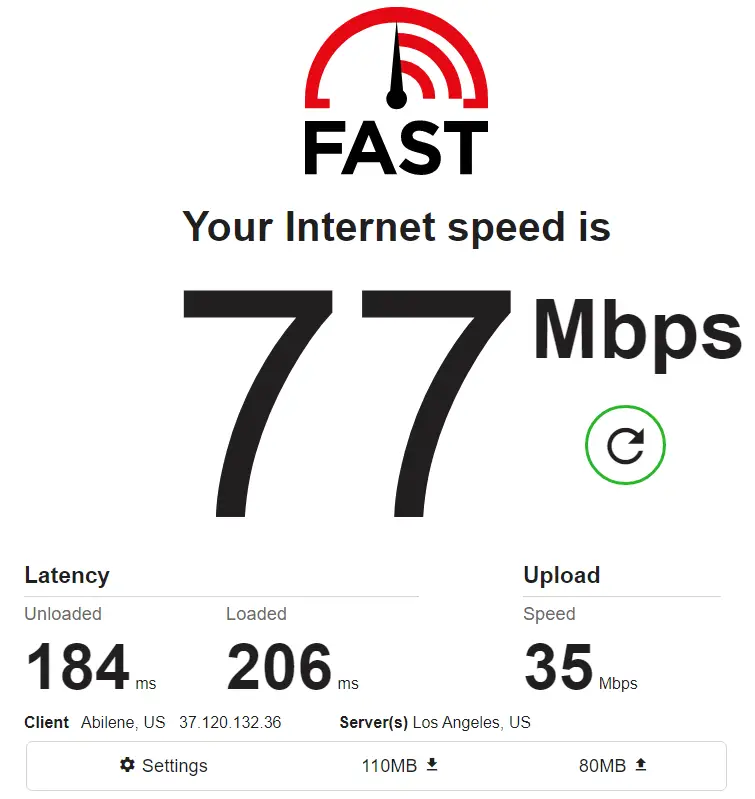 AtlasVPN speed test in Malaysia