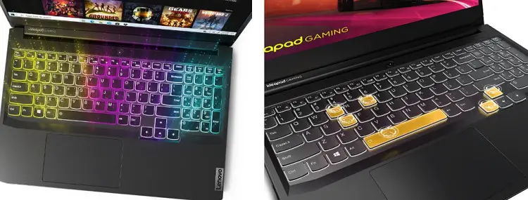 Lenovo IdeaPad Gaming 3 has full-sized keyboard with a number pad and full-size arrow keys