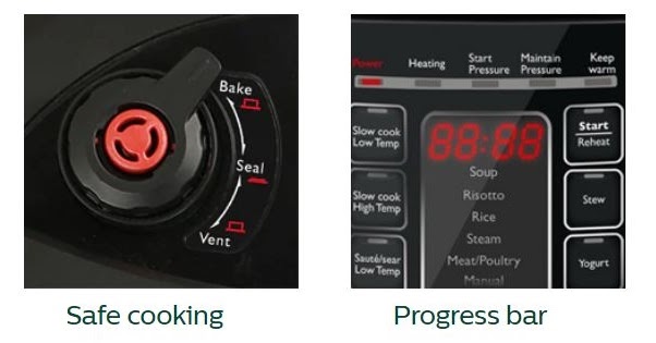 Philips HD2137 has pressure control valve and cooking progress bar