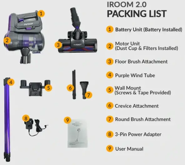 Airbot iRoom 2.0 packing list