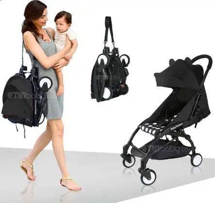 Baby Throne Advance Baby Stroller can be folded into a really small package with a shoulder strap