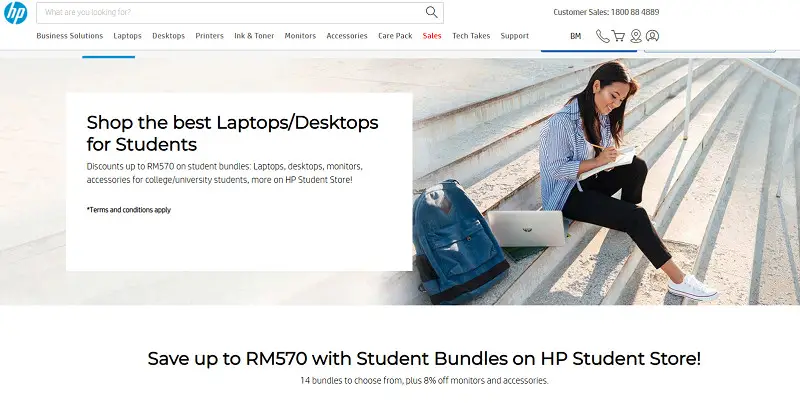 HP laptop student discount