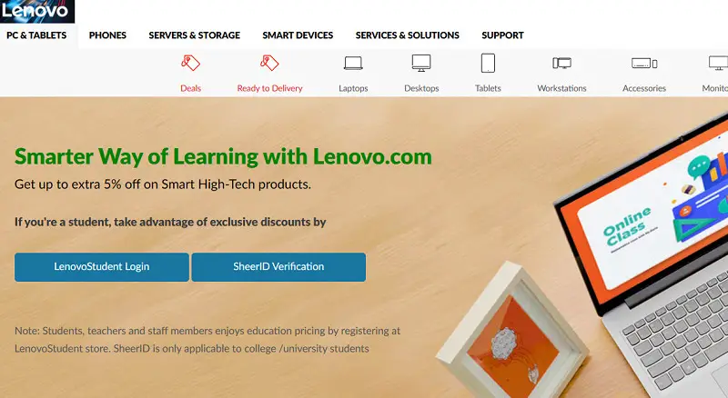Lenovo laptop student discount