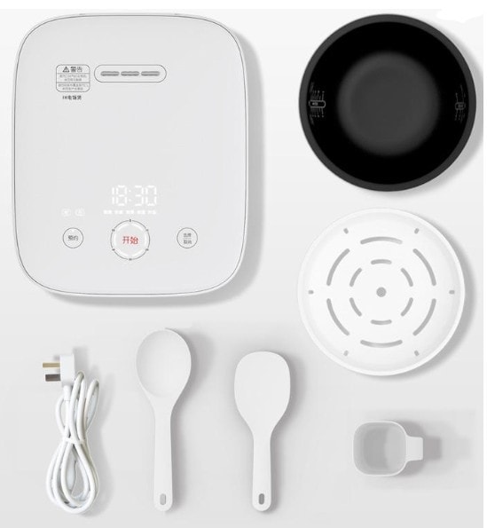 Xiaomi IH smart rice cooker comes with a spatula, measurement cup, and steam basket