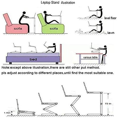 Laptop Stand for Sofa & Bed can be folded into multiple angles and positions